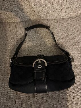 Coach Black Soho Shoulder Bag with Silver Buckle